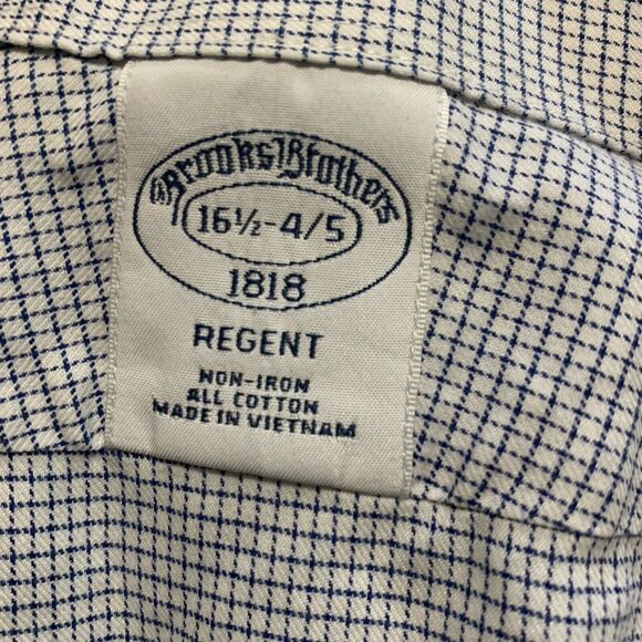 Brooks Brothers Shirt Men 16.5-4/5 Blue Check Cotton Button Up Casual Work Corp - Picture 3 of 9